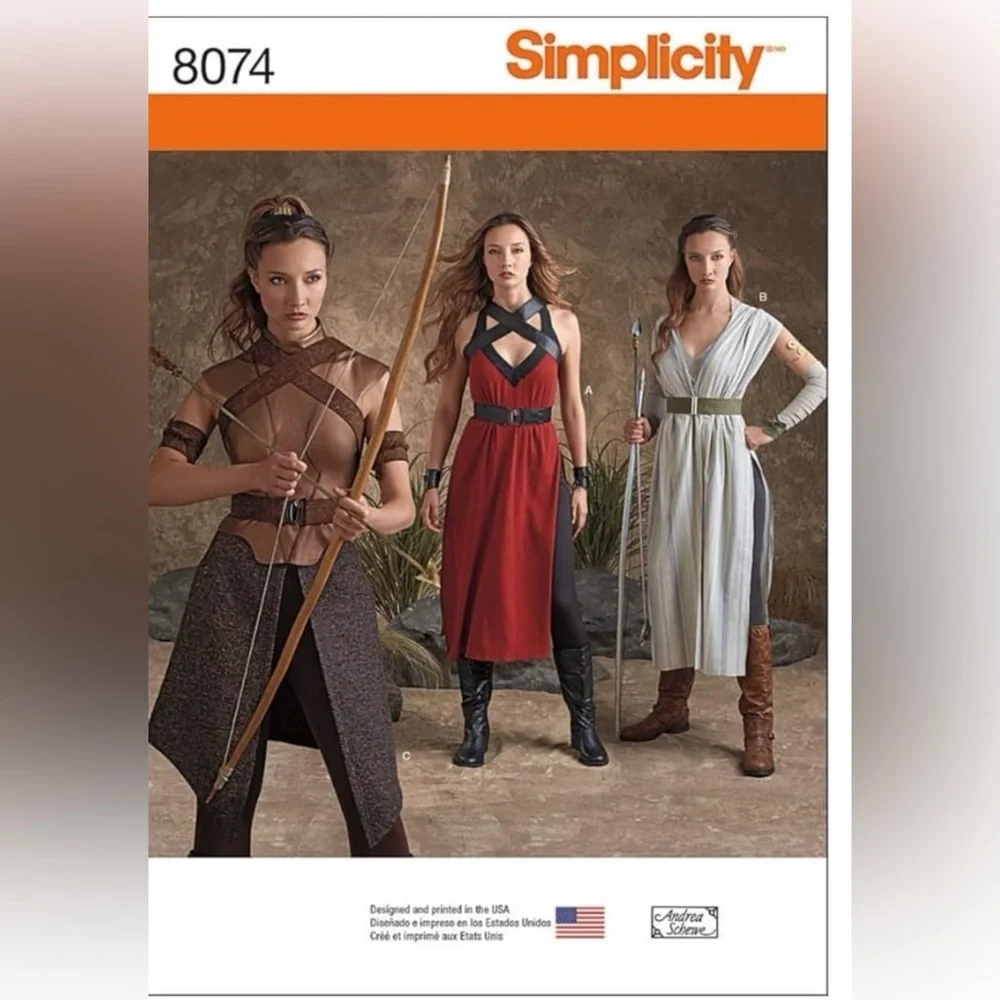 Plus SZ Simplicity 8074 Warrior Costume Sewing Pattern Plus Size 14–22  Cosplay
